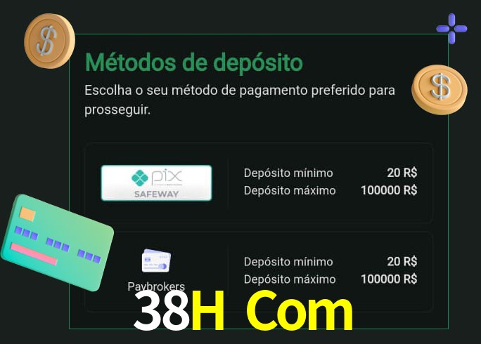 O cassino 38H Com oferece uma grande variedade de métodos de pagamento